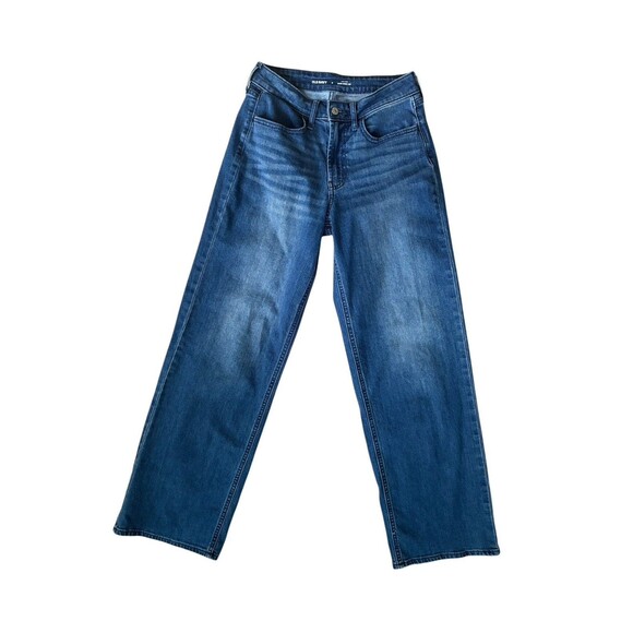 Old Navy High Rise Wow Wide Leg Jeans Women’s Size 4 Medium Wash Stretch - Picture 2 of 14